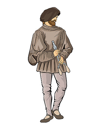„Gesichter des Bauernkriegs": Sebastian Lotzer © Haus der Bayerischen Geschichte | Illustration: bauer.com gmbh