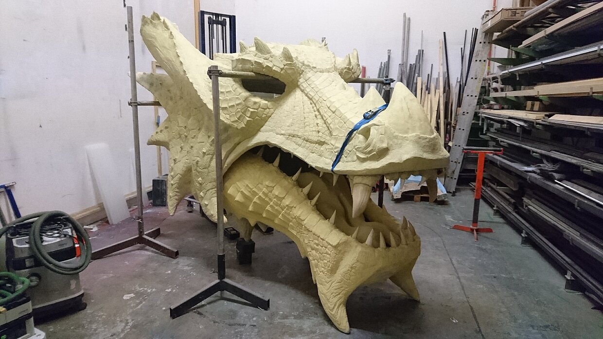 Der Further Drache in der Werkstatt der Firma Magicon im Januar 2019.